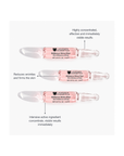 Benefits infographic for Janssen Cosmetics Brilliance Shine Elixir Ampoules highlighting radiant, luminous-looking skin.