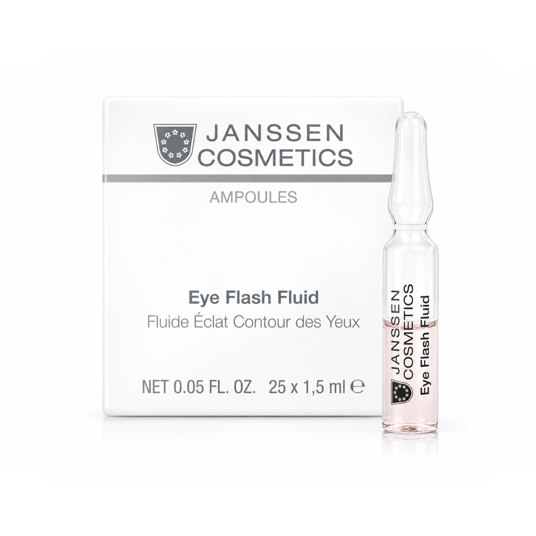 Janssen Cosmetics Eye Flash Fluid Ampoules product packaging on a white background.