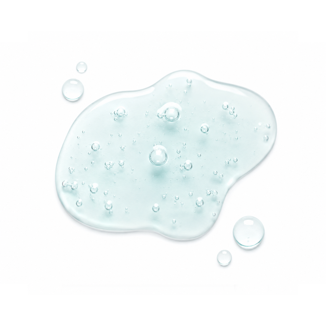 Texture of Janssen Cosmetics Marine Collagen Fluid Ampoules on a white background.