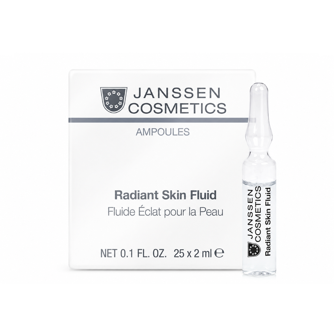 Janssen Cosmetics Radiant Skin Fluid Ampoules product packaging on a white background.